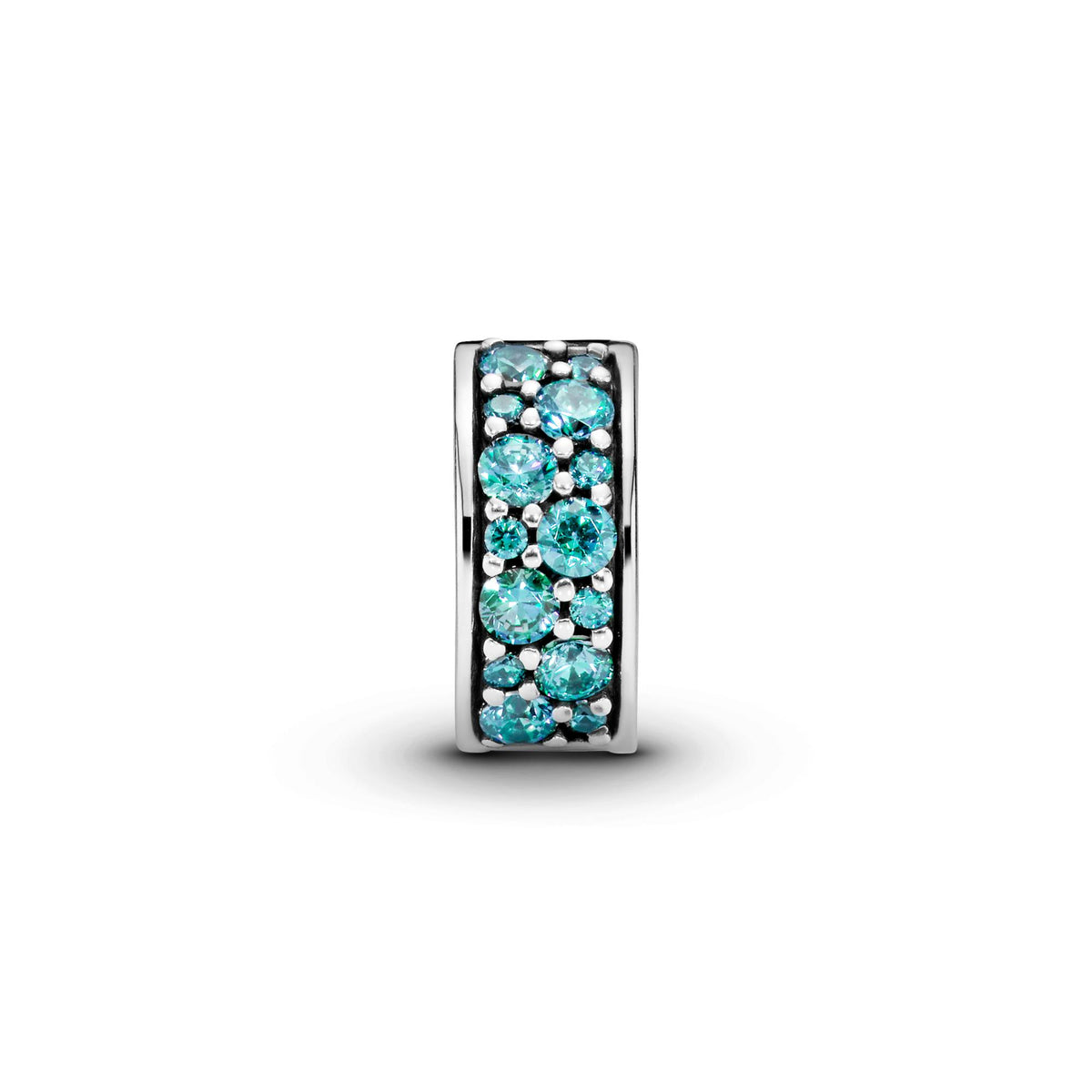 Pandora Moments Charm Clip Pavé Bleu-Vert 791817MCZ