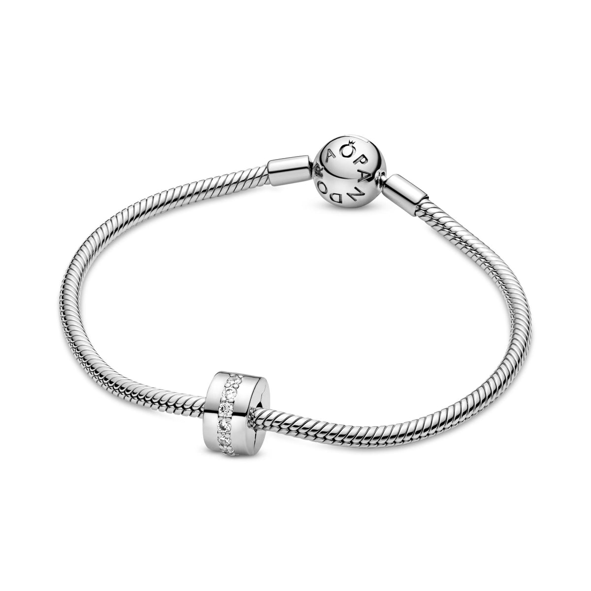 Pandora Moments Charm Clip Rangée Scintillante Incolore 791972CZ