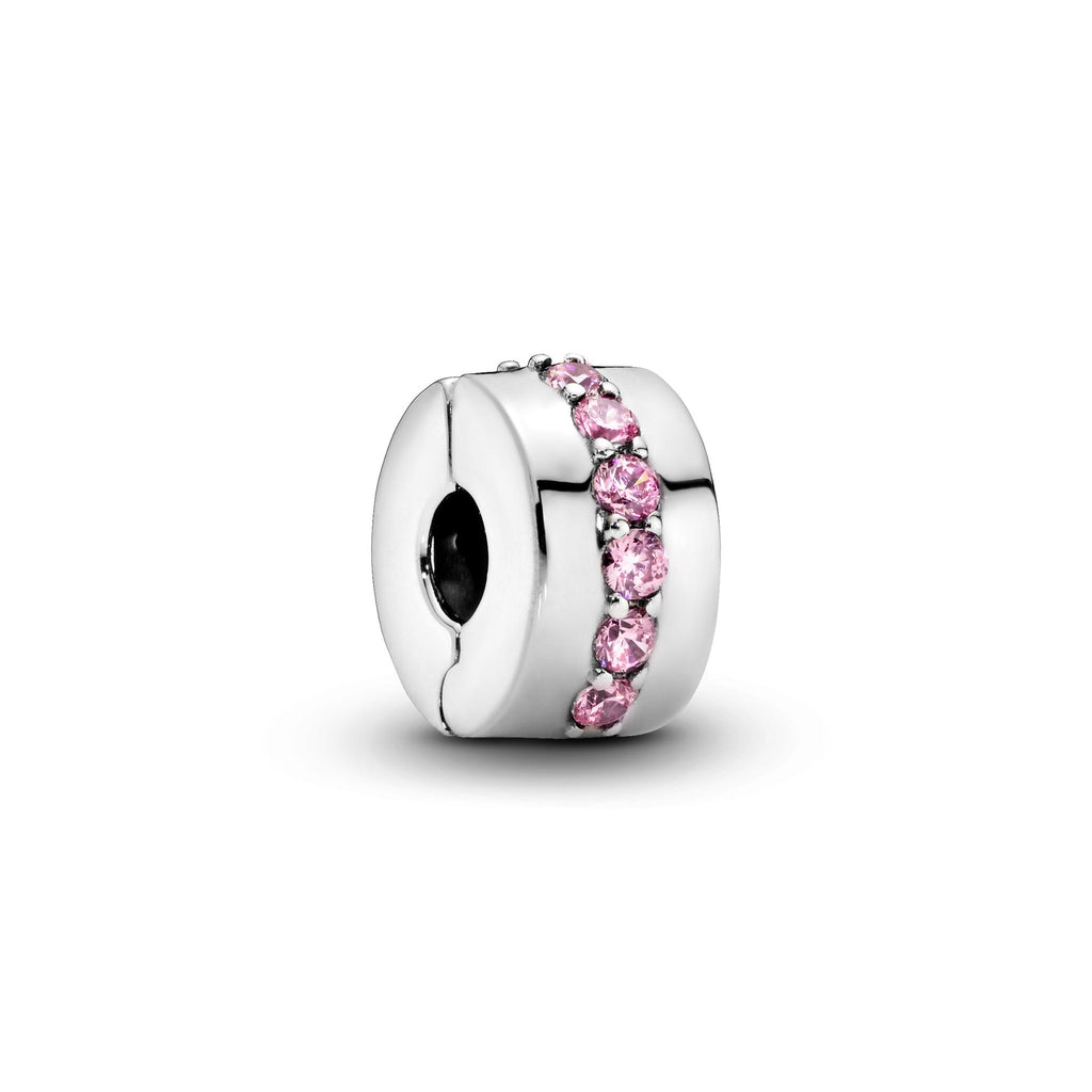 Pandora Moments Charm Clip Rangée Scintillante Rose 791972PCZ