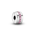 Pandora Moments Charm Clip Rangée Scintillante Rose 791972PCZ