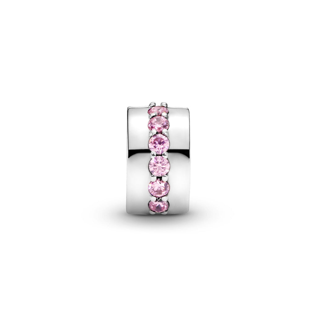 Pandora Moments Charm Clip Rangée Scintillante Rose 791972PCZ