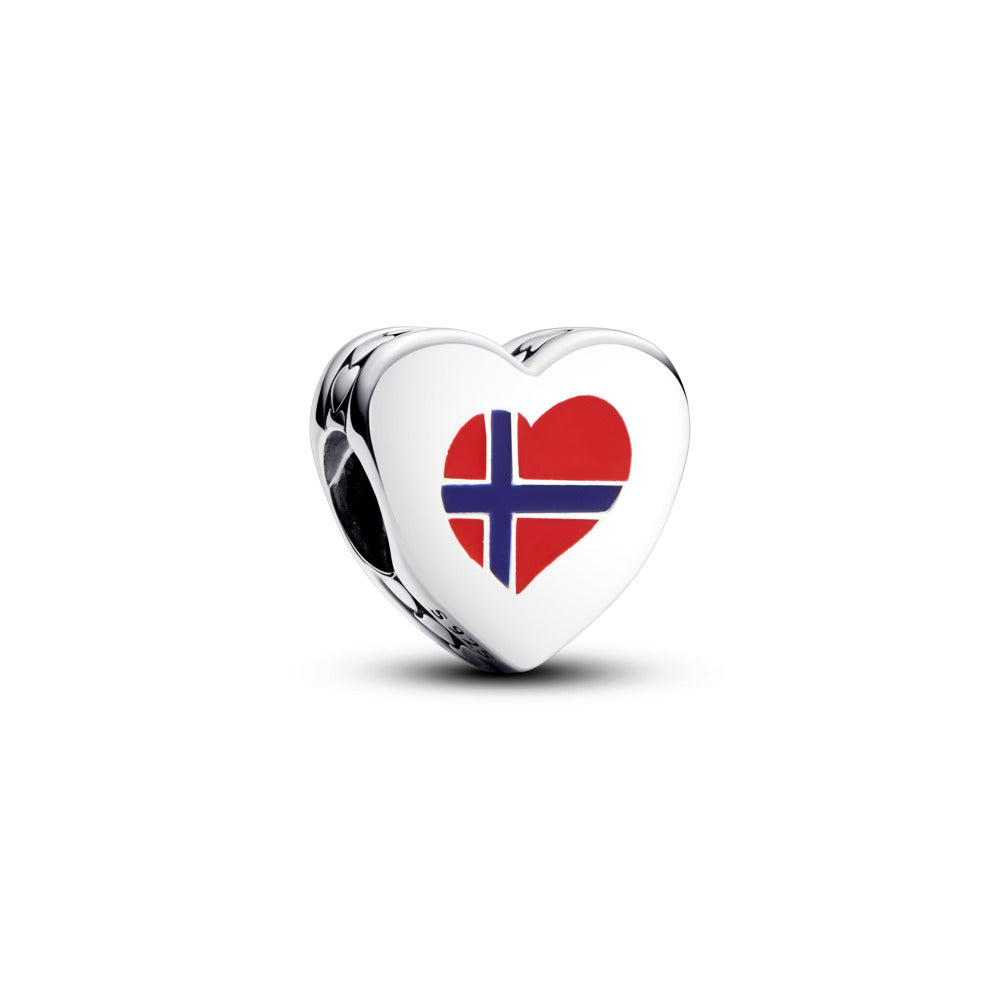 Pandora Moments Charm Cœur Drapeau de la Norvège 792015C00_E078