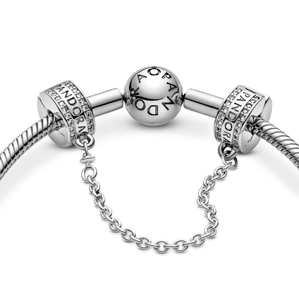 Pandora Moments Charm Clip Chaîne de Confort Signature 792057CZ-05