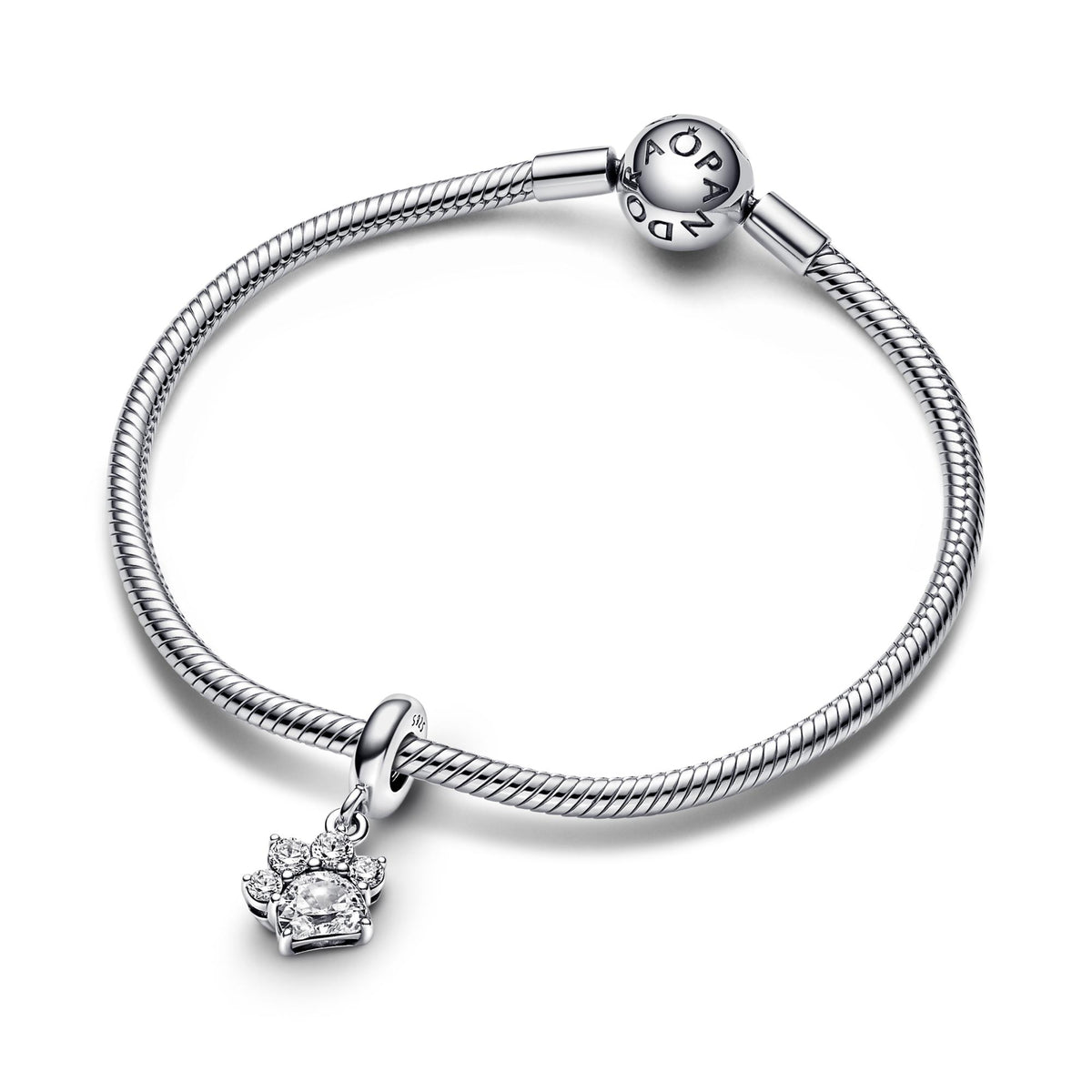 Pandora Moments Charm Pendant Empreinte de Patte d'Animal de Compagnie Scintillant 792247C01
