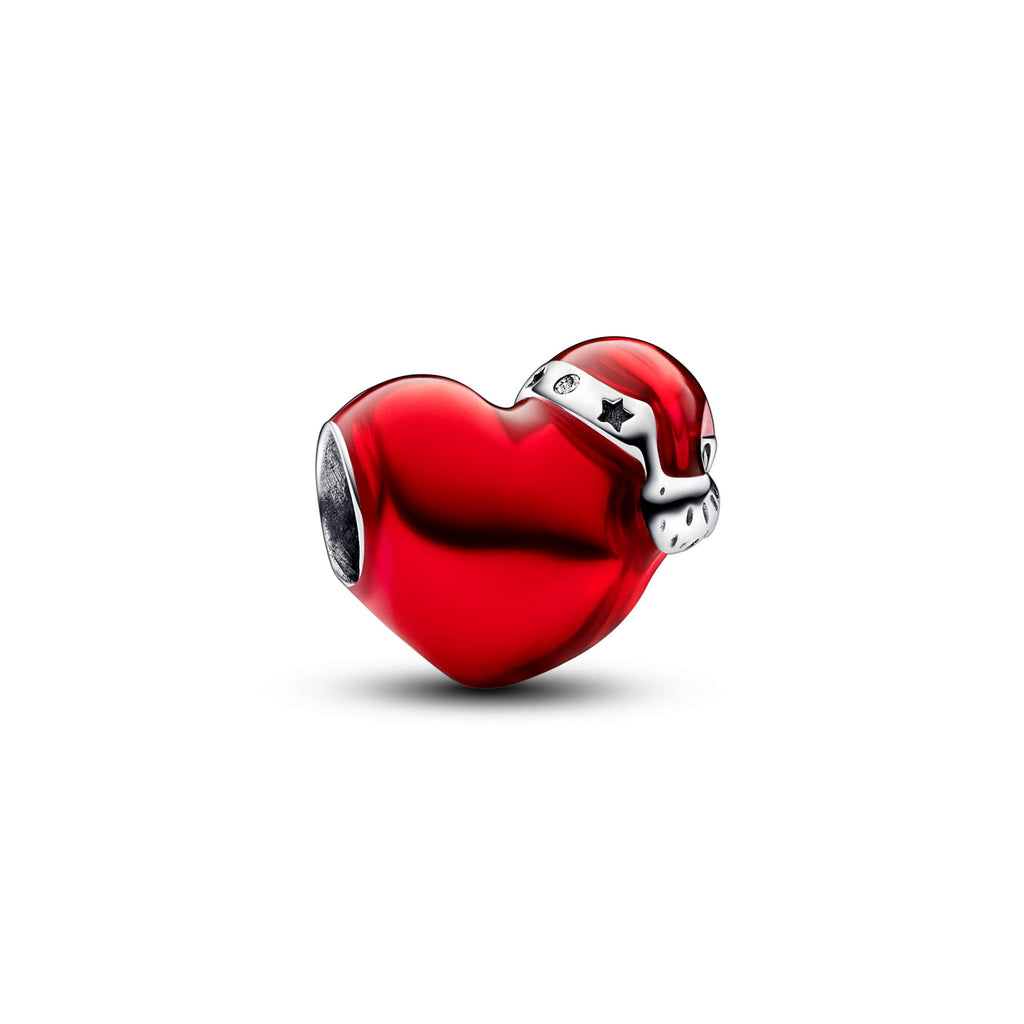 Pandora Moments Charm Cœur de Noël Rouge Métallique 792336C01