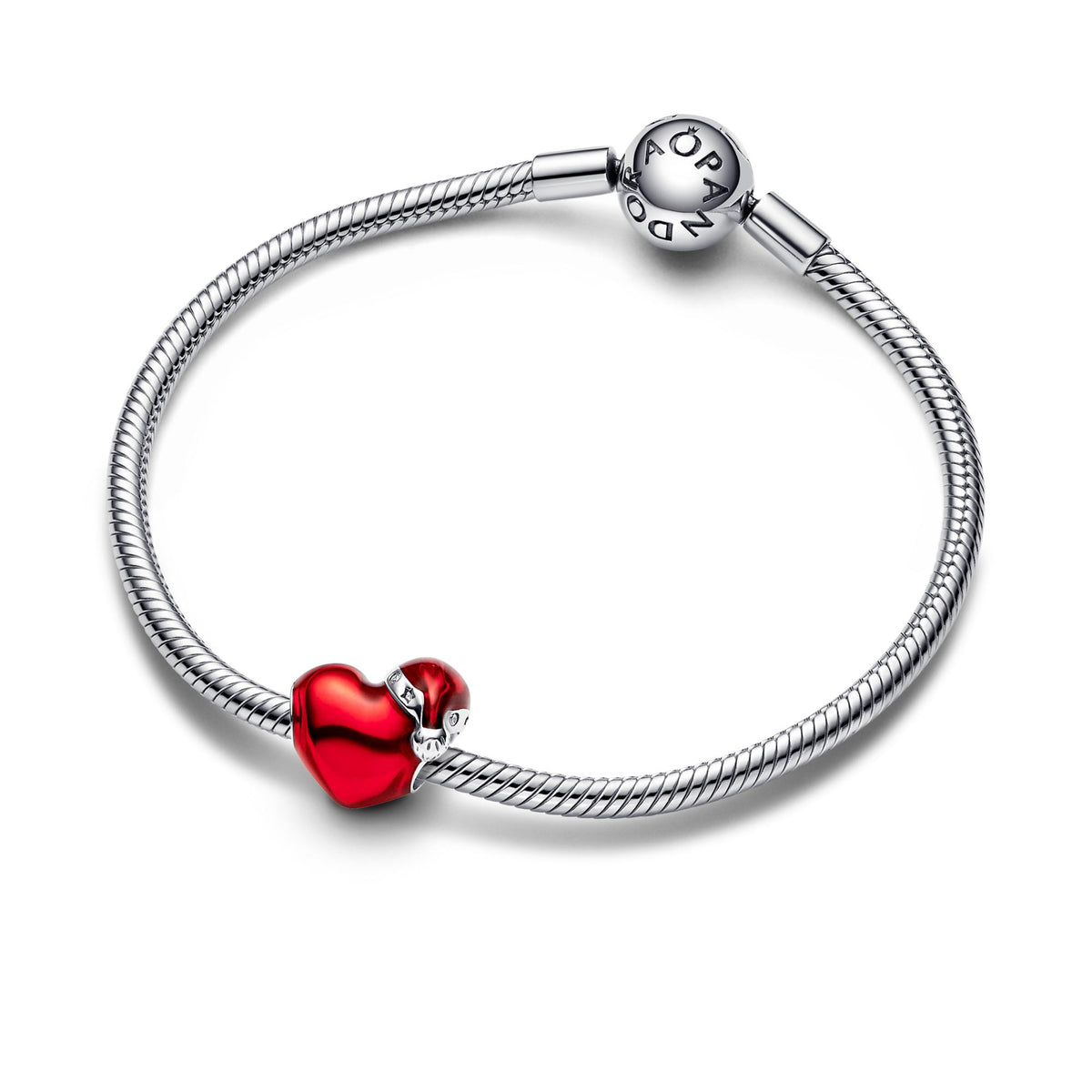 Pandora Moments Charm Cœur de Noël Rouge Métallique 792336C01