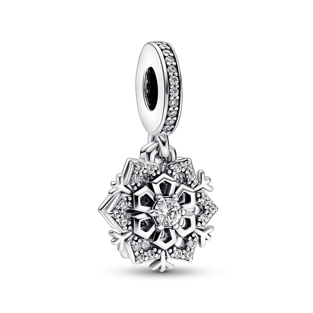 Pandora Moments Charm Pendant Double Flocon de Neige Scintillant 792355C01