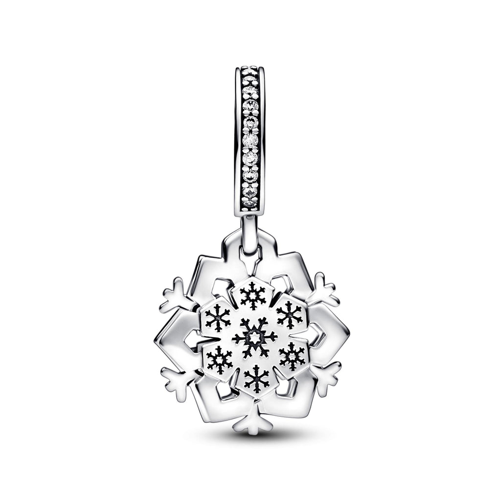 Pandora Moments Charm Pendant Double Flocon de Neige Scintillant 792355C01