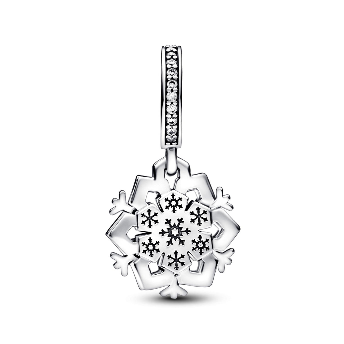 Pandora Moments Charm Pendant Double Flocon de Neige Scintillant 792355C01