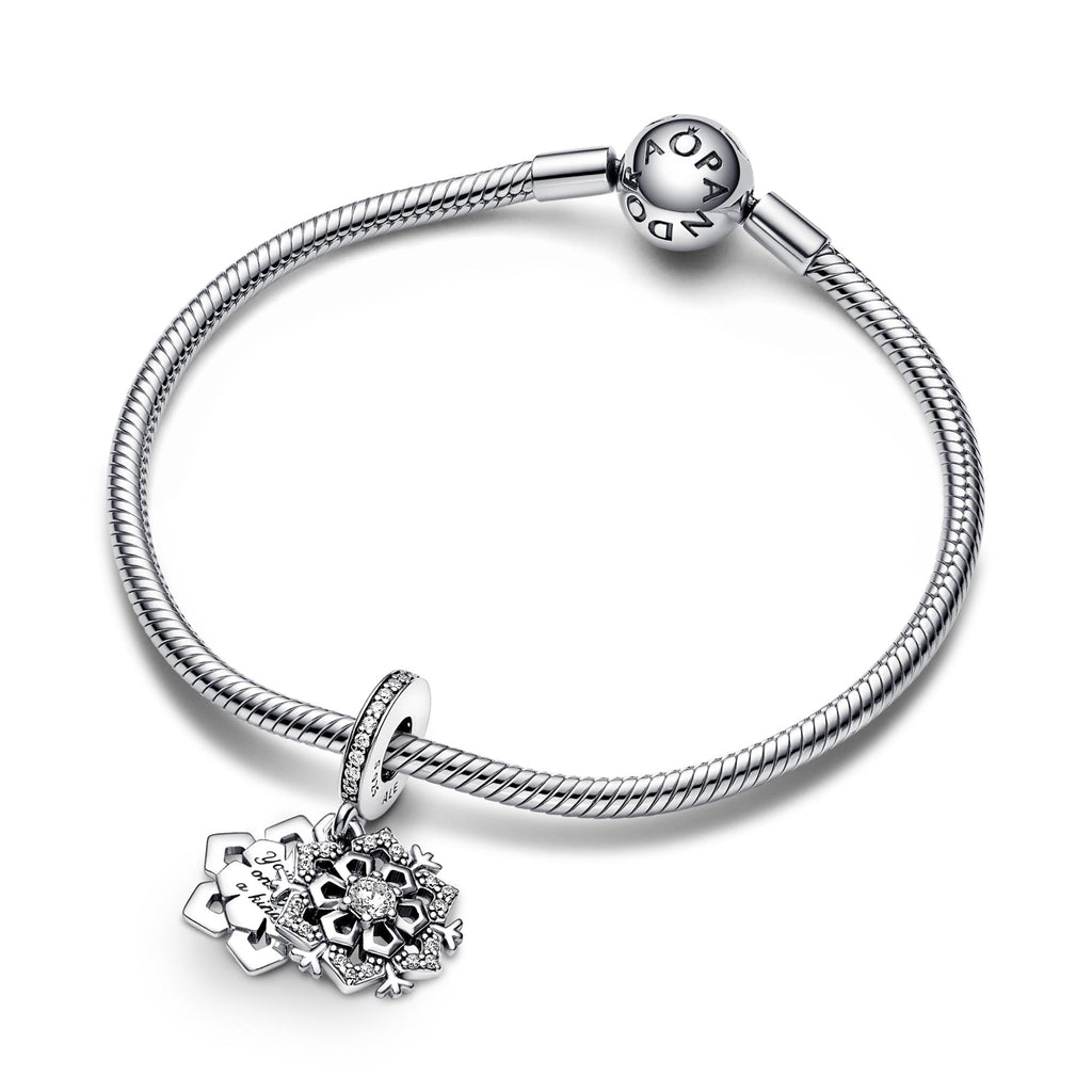Pandora Moments Charm Pendant Double Flocon de Neige Scintillant 792355C01