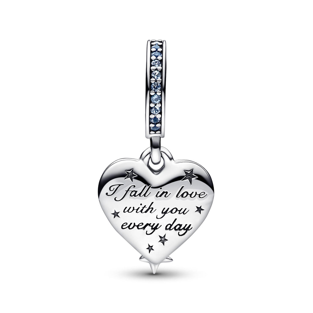 Pandora Moments Charm Pendant Double Cœur Étoile Filante Céleste 792356C01