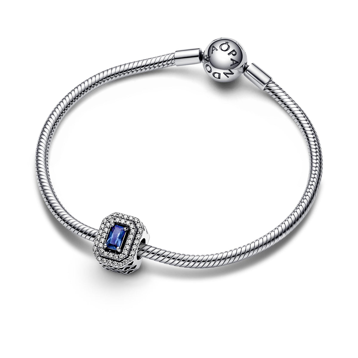 Pandora Moments Charm Abyme de Rectangles Scintillants Bleu 792385C01