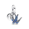 Pandora Moments Charm Pendant Double Hirondelle Scintillante & Citation 792570C01