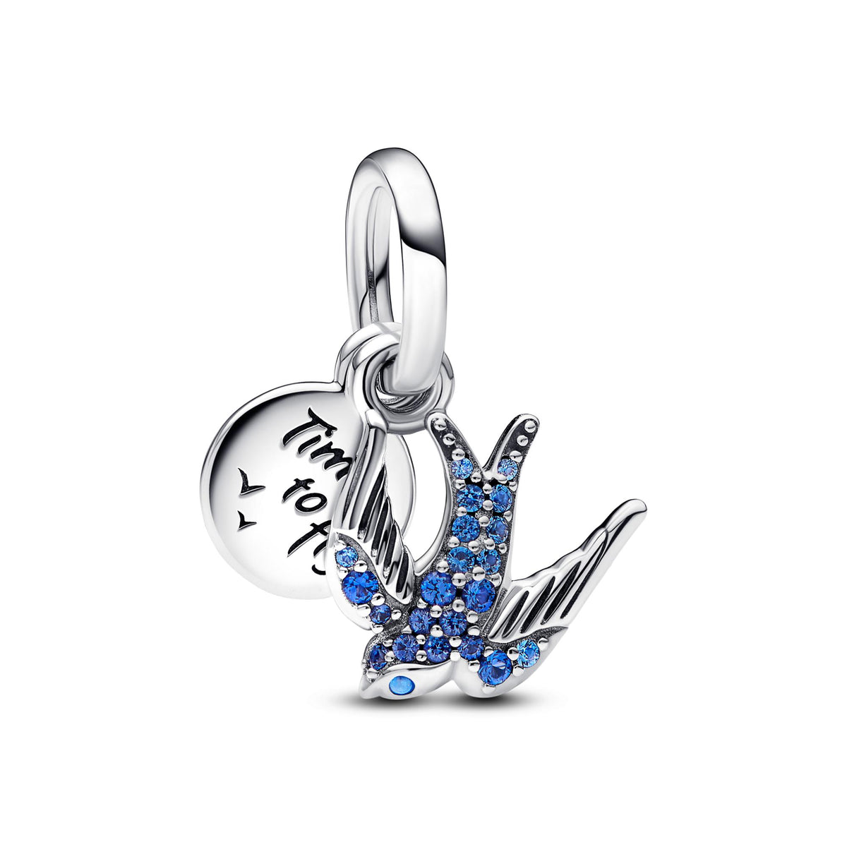 Pandora Moments Charm Pendant Double Hirondelle Scintillante & Citation 792570C01