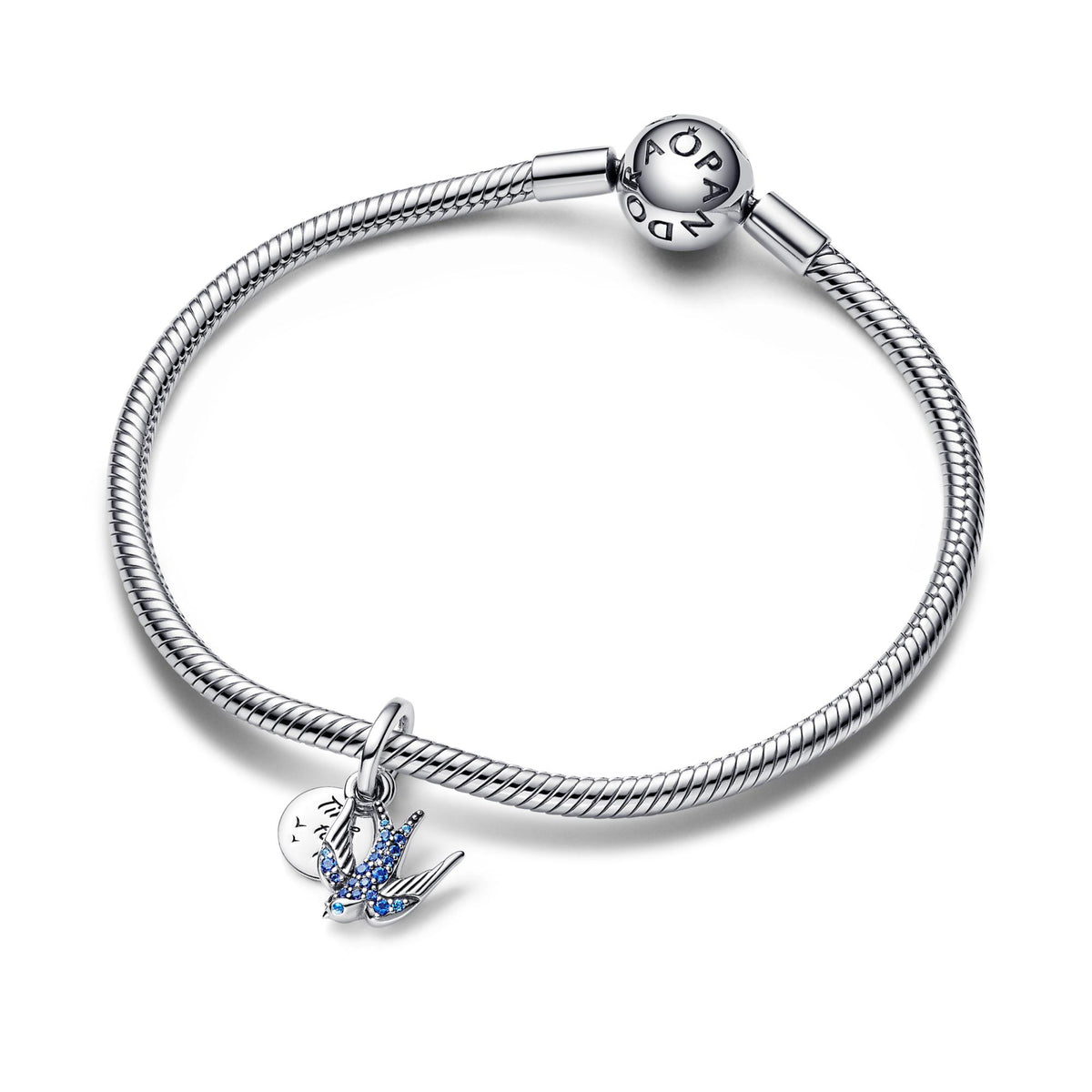 Pandora Moments Charm Pendant Double Hirondelle Scintillante & Citation 792570C01