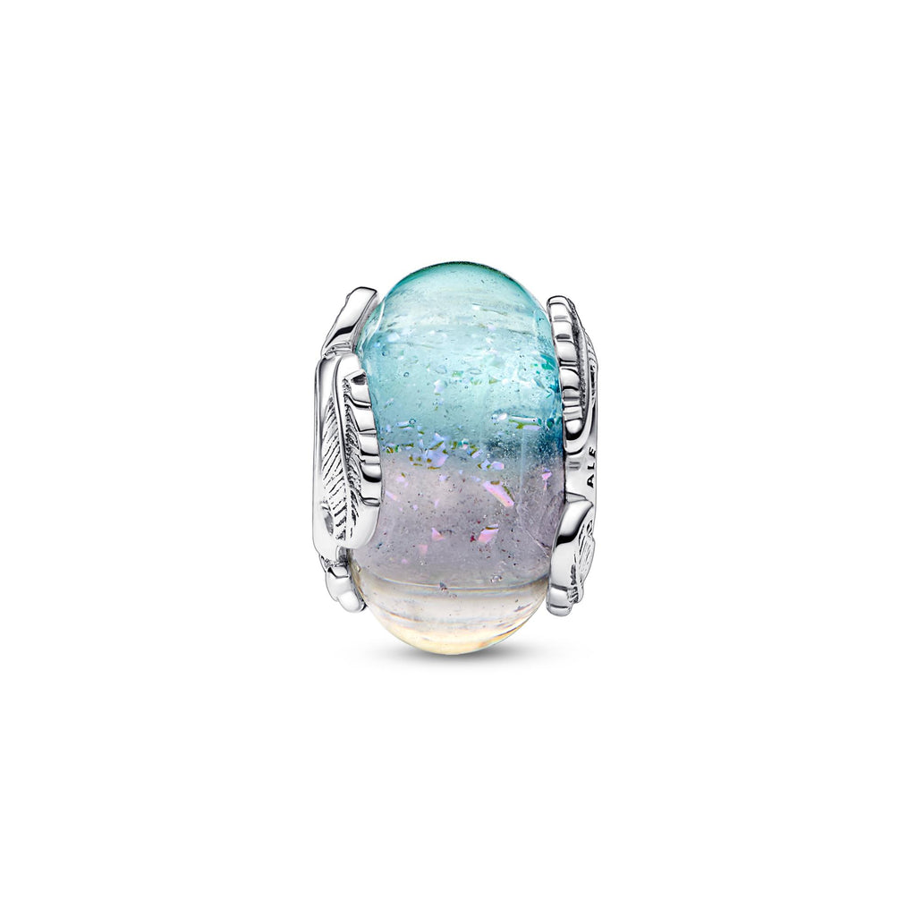 Pandora Moments Charm Verre de Murano Multicolore & Plume Courbe 792577C00