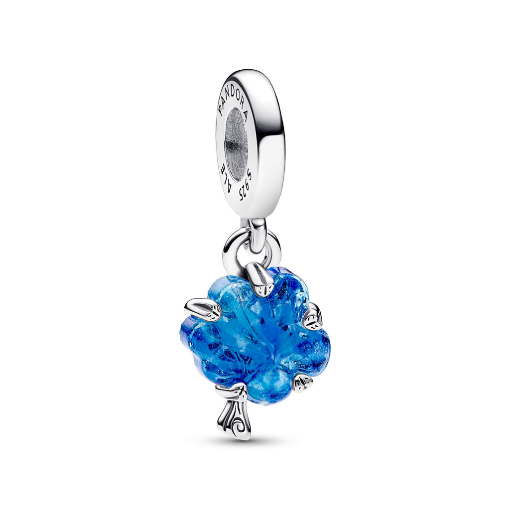 Pandora Charm Pendant Arbre de Vie en Verre de Murano Bleu 792614C01