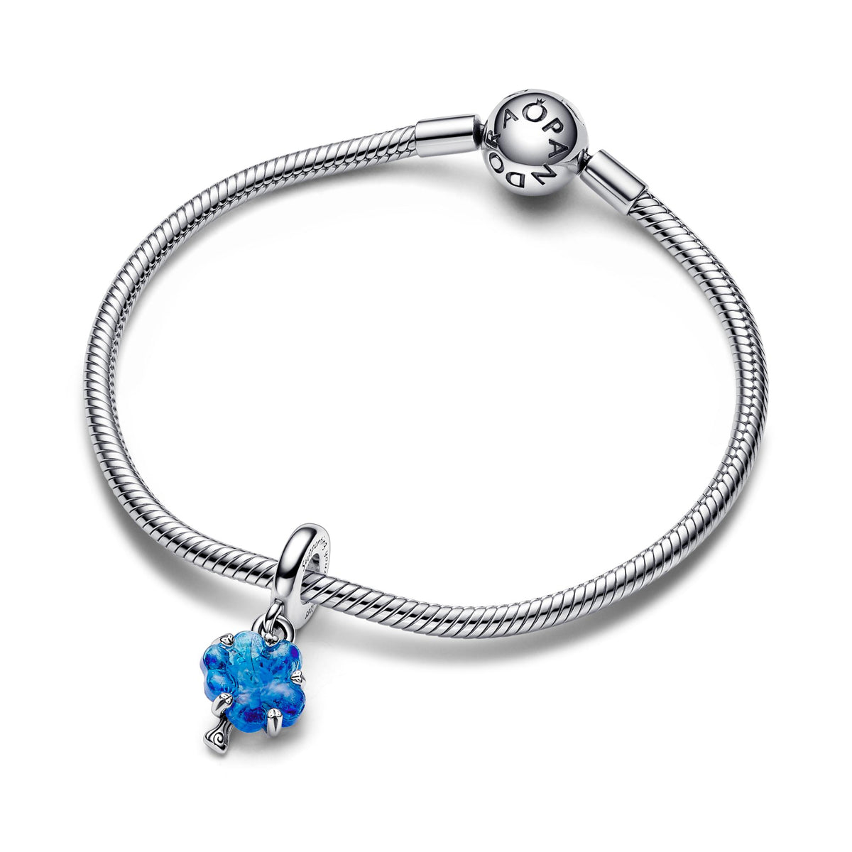 Pandora Charm Pendant Arbre de Vie en Verre de Murano Bleu 792614C01