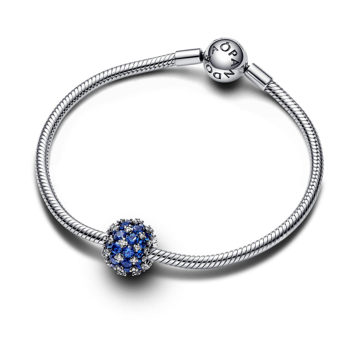 Pandora Moments Charm Rond Pavé Bleu Scintillant 792630C02