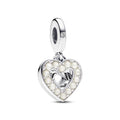 Pandora Moments Charm Pendant Double Cœur Blanc Nacré 792649C01