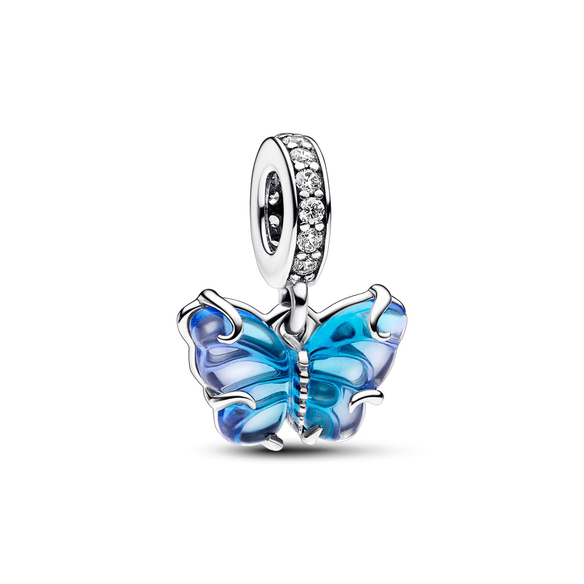 Pandora Moments Charm Pendant Papillon en Verre de Murano Bleu 792698C01