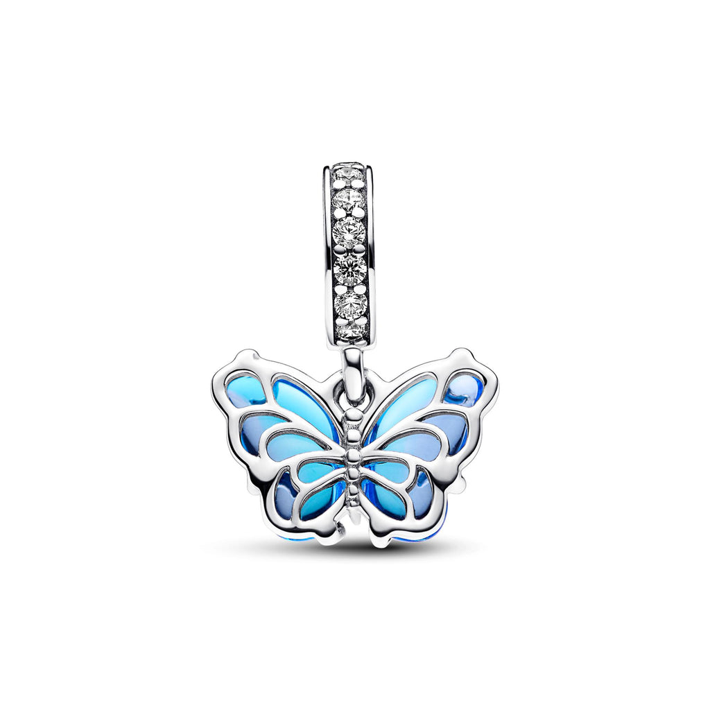 Pandora Moments Charm Pendant Papillon en Verre de Murano Bleu 792698C01
