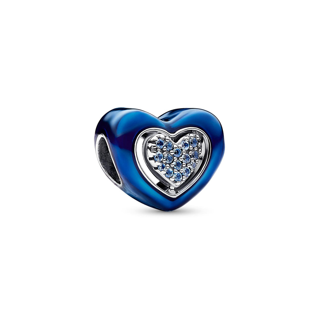 Pandora Moments Charm Cœur Rotatif Bleu 792750C01