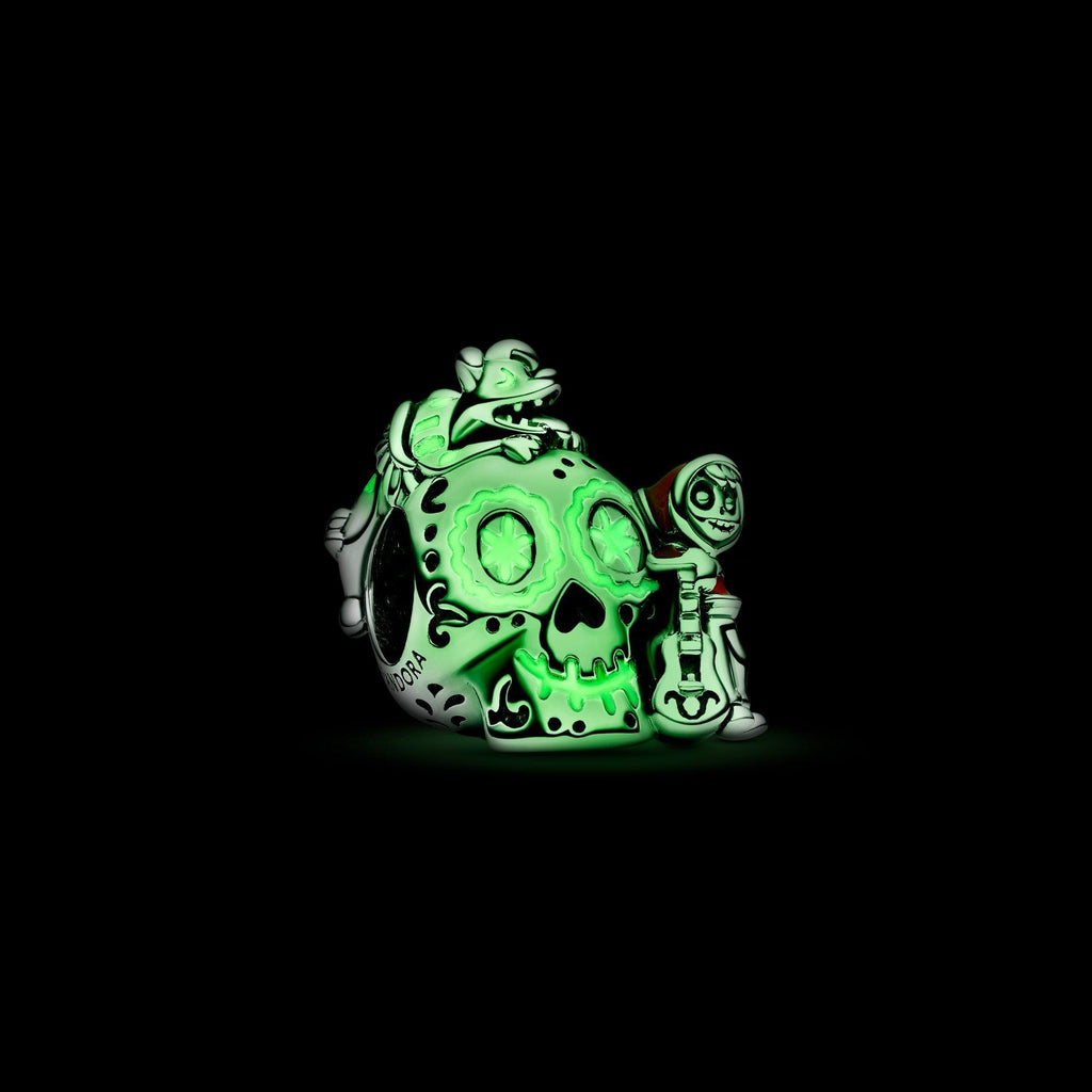 Pandora Disney Charm Phosphorescent Disney Pixar Coco Crâne Miguel & Dante 792817C01