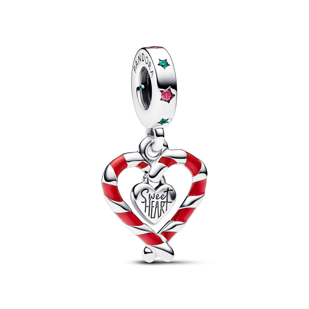 Pandora Moments Charm Pendant Double Cœur de Noël Sucre d’Orge 792822C01