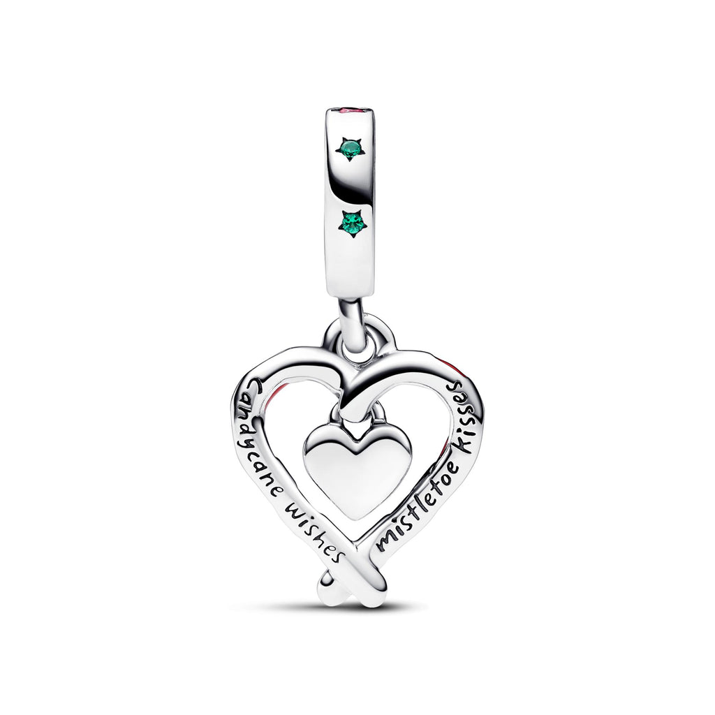 Pandora Moments Charm Pendant Double Cœur de Noël Sucre d’Orge 792822C01