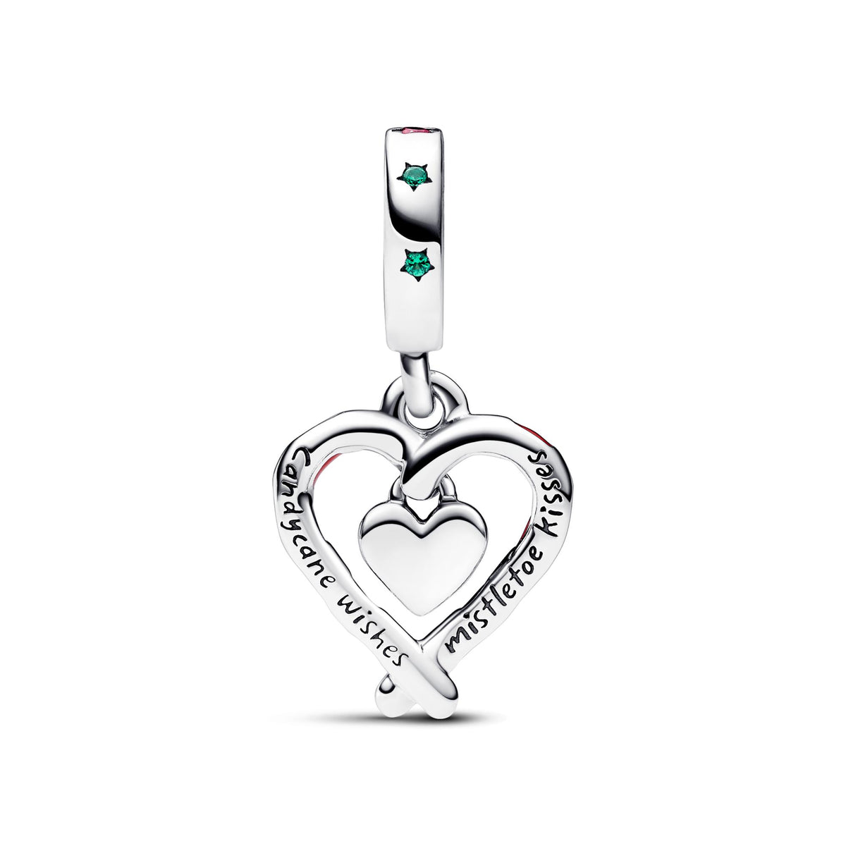 Pandora Moments Charm Pendant Double Cœur de Noël Sucre d’Orge 792822C01