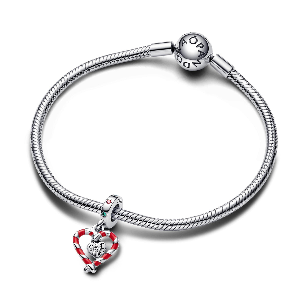 Pandora Moments Charm Pendant Double Cœur de Noël Sucre d’Orge 792822C01