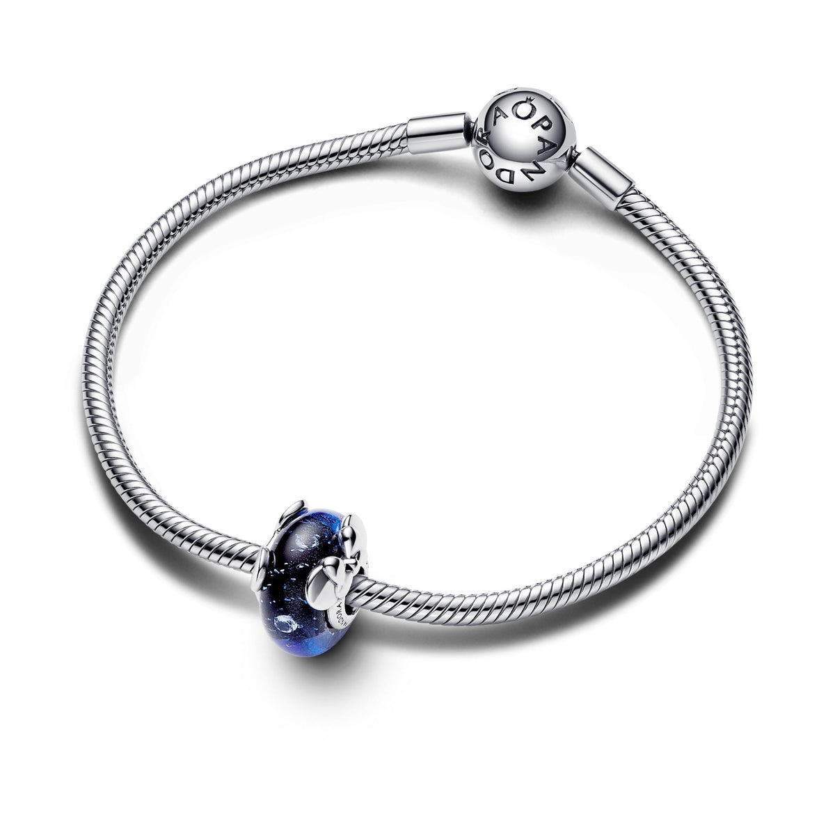 Pandora Disney Charm Disney Verre de Murano Bleu Mickey & Minnie 792958C01