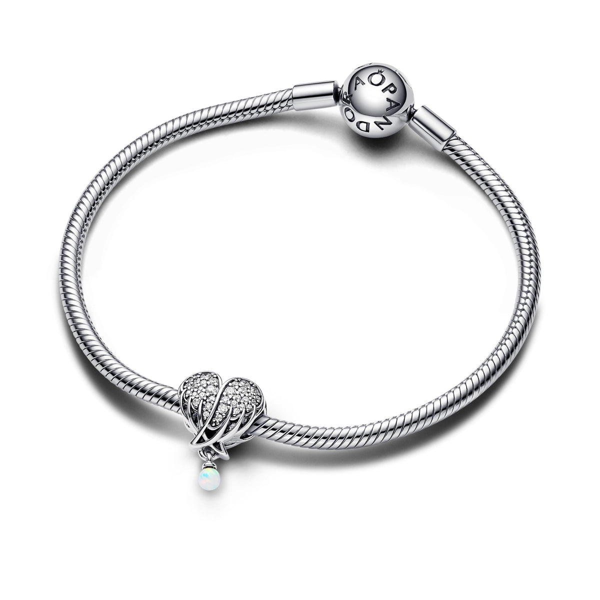 Pandora Moments Charm Cœur & Ailes d’Ange Scintillantes 792980C01