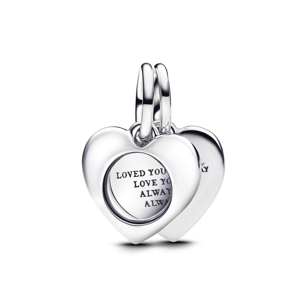 Pandora Moments Charm Pendant Double Loupe Cœur Gravable 793671C00