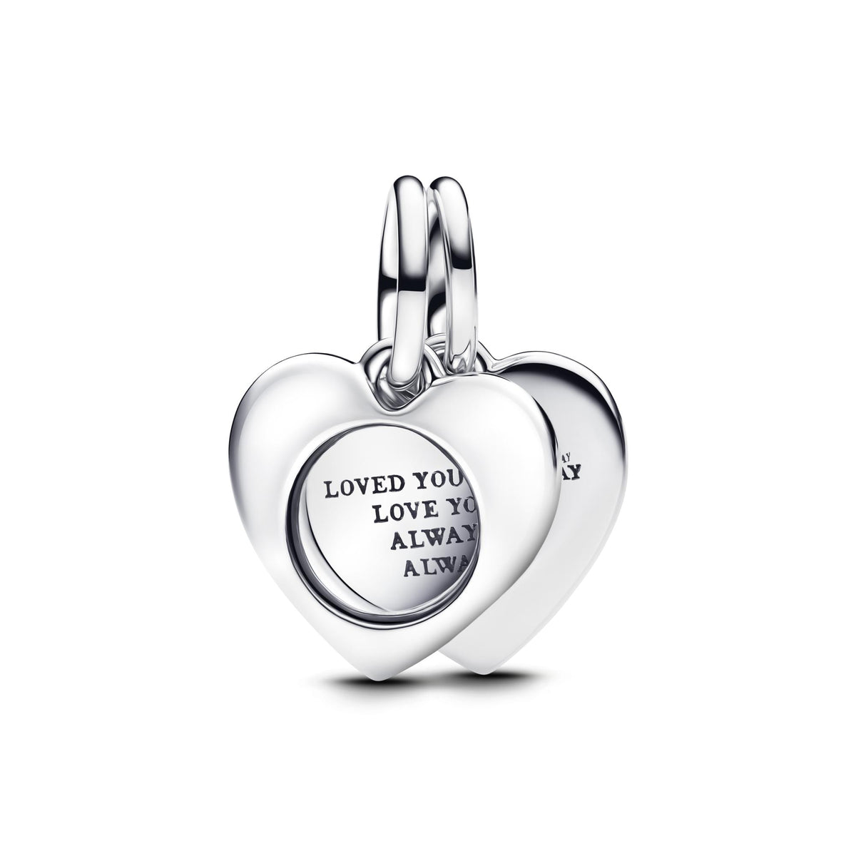 Pandora Moments Charm Pendant Double Loupe Cœur Gravable 793671C00