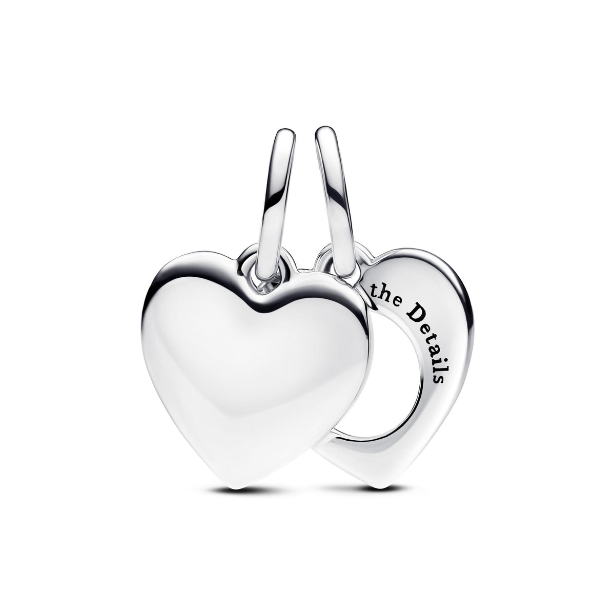 Pandora Moments Charm Pendant Double Loupe Cœur Gravable 793671C00