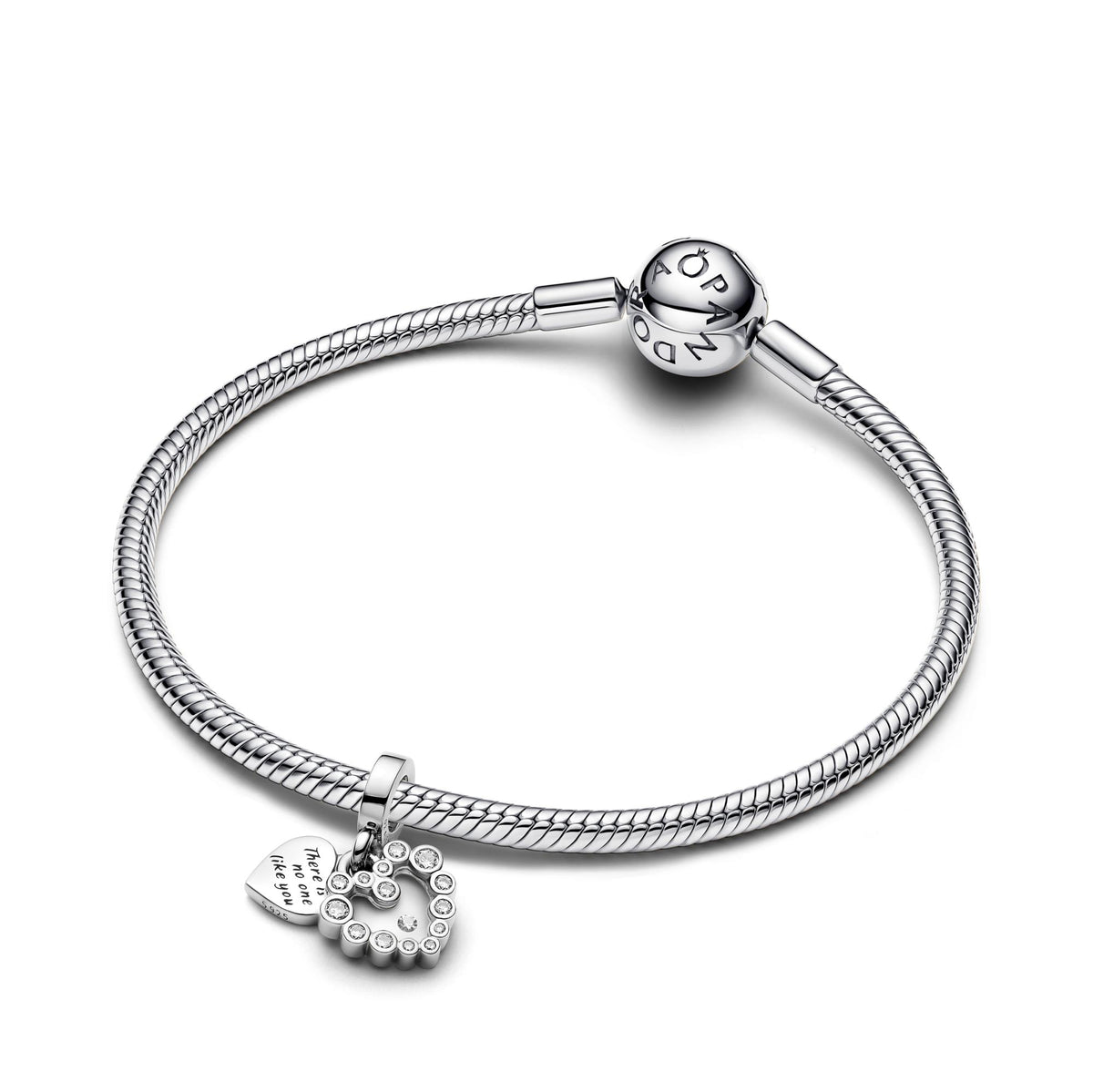 Pandora Moments Charm Pendant Double Cœur Scintillant 793765C01