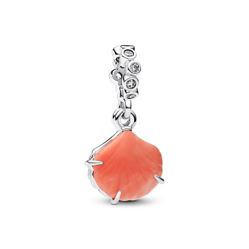Pandora Moments Charm Pendant Double Coquillage Couleur Corail 793821C01