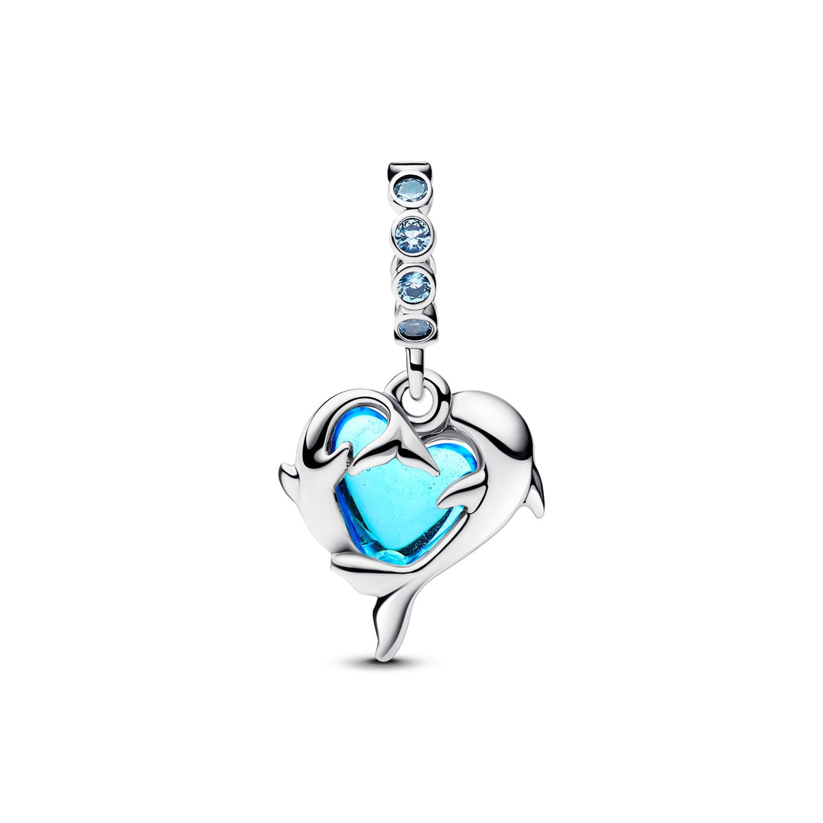Pandora Moments Charm Pendant Dauphins Verre de Murano Bleu 793924C01