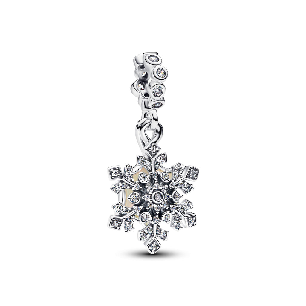 Pandora Moments Charm Pendant Double Flocon de Neige Opalescent 794142C01