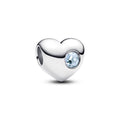 Pandora Moments Charm Cœur Gravable Bleu Aqua 794161C03