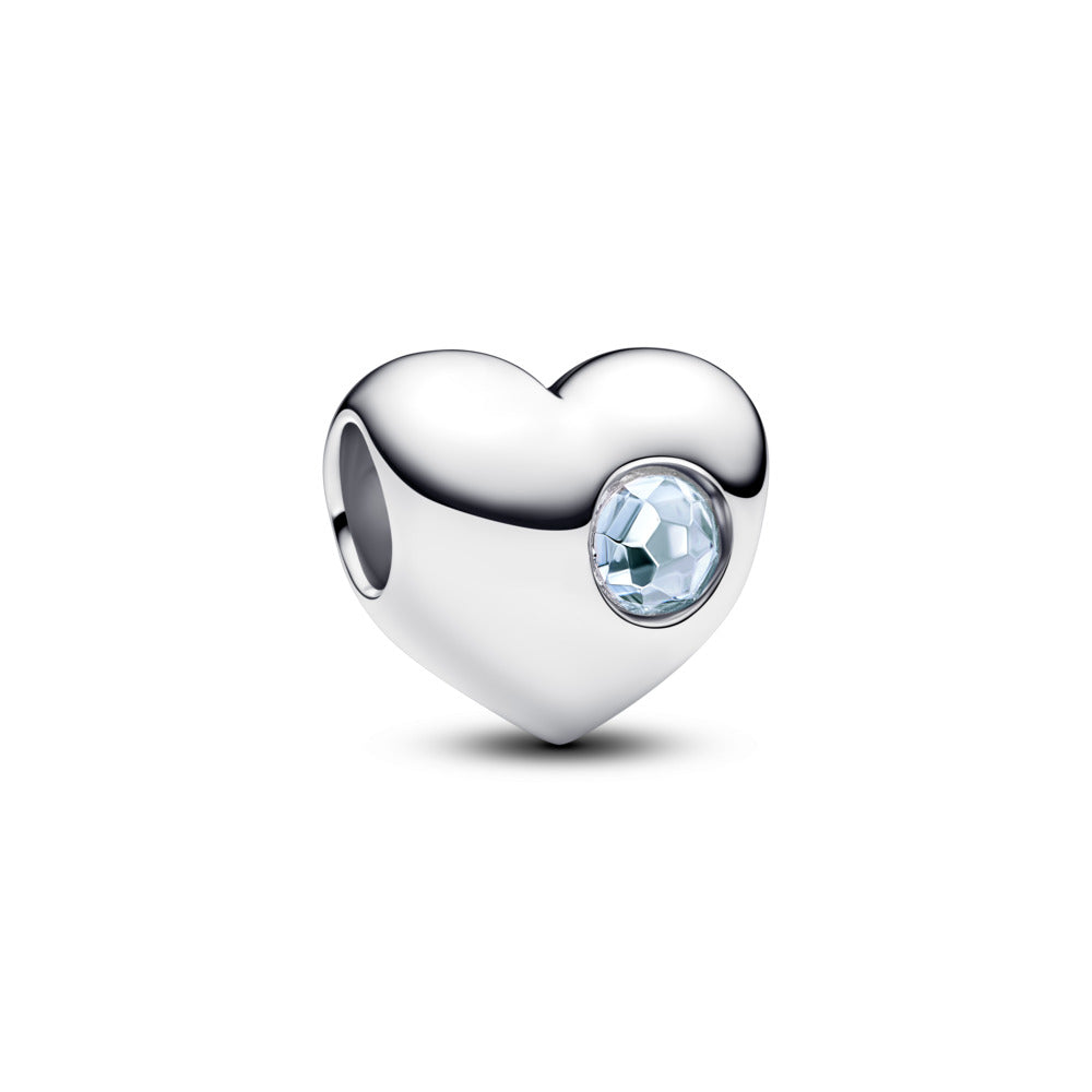 Pandora Moments Charm Cœur Gravable Bleu Aqua 794161C03