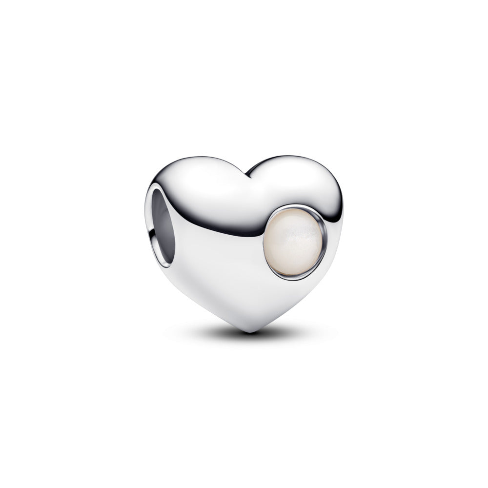 Pandora Moments Charm Cœur Gravable Nacre de Synthèse 794161C06