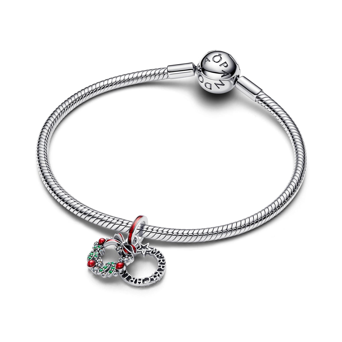 Pandora Moments Charm Pendant Double Couronne de Noël 794238C01