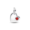 Pandora Moments Charm Pendant Pierre Rouge Cœur Gravable 794295C01