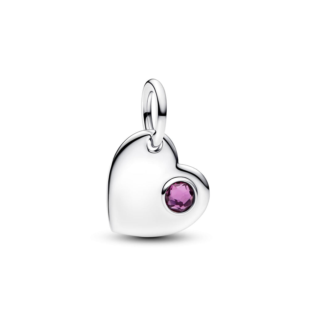 Pandora Moments Charm Pendant Pierre Violette Cœur Gravable 794295C02