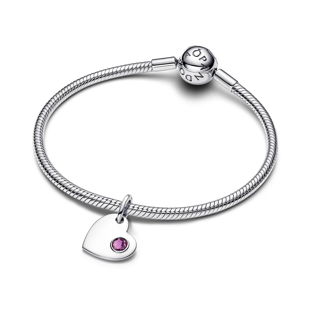 Pandora Moments Charm Pendant Pierre Violette Cœur Gravable 794295C02