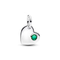 Pandora Moments Charm Pendant Pierre Verte Cœur Gravable Mai 794295C05
