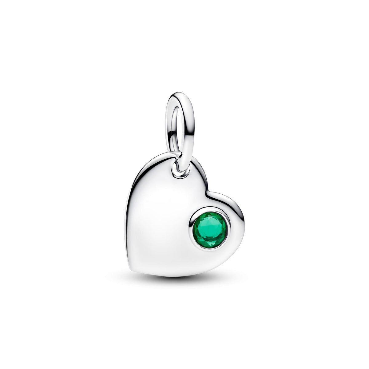 Pandora Moments Charm Pendant Pierre Verte Cœur Gravable Mai 794295C05